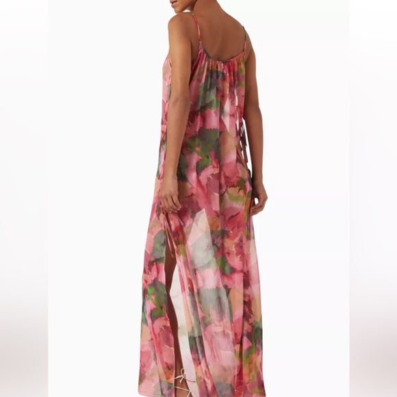 MWT  MISA Los Angeles Salome Long Sheer Dress/Top in Floral Print - Picture 5 of 10